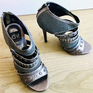 **3/$20** - DV Dolce Vita Calloway Silver Stiletto Heels, Sz 7